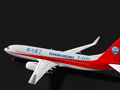 Sichuan Airlines Passenger Plane Exterior Design With Red White Color 3d model Sichuan Airlines Passenger Plane Exterior Design With Red White Color 3d model
