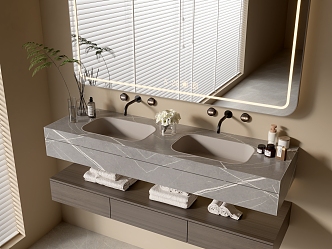 Modern Bathroom Cabinet Bathroom Basin Bathroom Ornaments 3d model