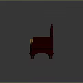 Traditional Wooden Sofa with Intricate Carved Backrest Armrests Pink Seat Cushion and Yellow Bolsters