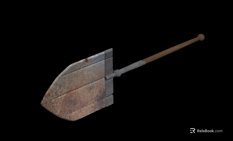 Durable Heavy Duty Hardware Tool Shovel With Metal Blade Wooden Handle And Construction Use 3d model 