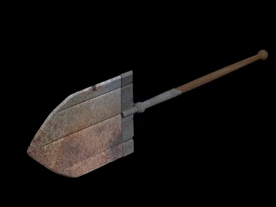 Durable Heavy Duty Hardware Tool Shovel With Metal Blade Wooden Handle And Construction Use 3d model
