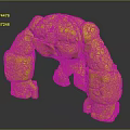 Stone Creature Character 3D Model Featuring Rough Rock Texture And Muscular Limbs 3d model