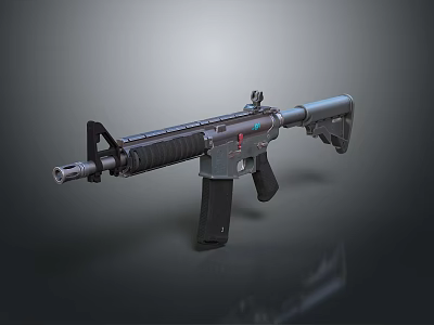 Modern Tactical Rifle With Black Gray Finish Detachable Magazine And Ergonomic Grip 3d model