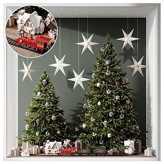 Modern Christmas Tree Christmas Tree Decoration Window 3d model