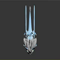 Game Movie Character Blue Baby Dragon With White Spiky Mane Blue Wings Sharp Claws