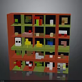 Red And Green Multi Layered Lattice Structure With Colorful Small Blocks And Shapes