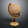 Ornamental Globe Decorative Piece with Golden Stand and Intricate Patterns for Home