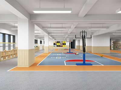 modern basketball court model