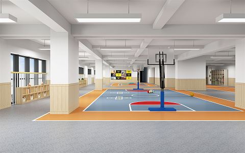 modern basketball court 3d model