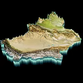 Landscape Sculpture Depicting Chinese Terrain With Mountains Rivers And Green Areas