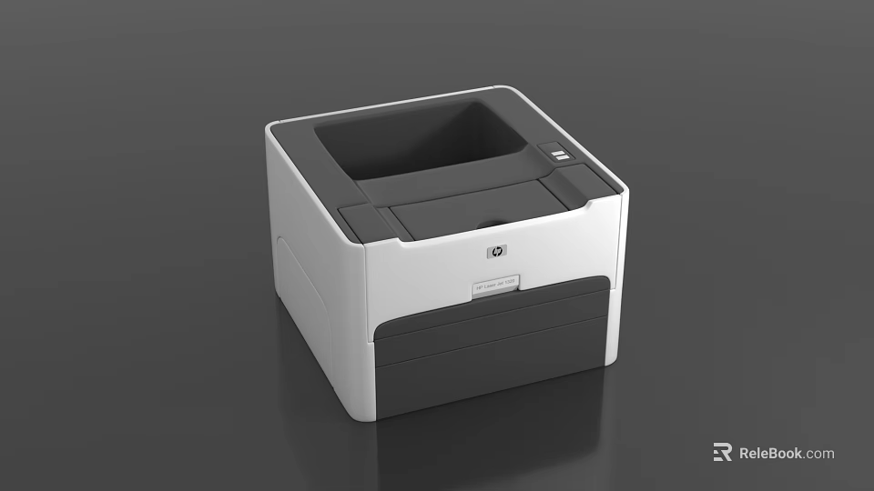 HP Compact Laser Printer Office Appliance With Black And White Desktop Design 3d model 