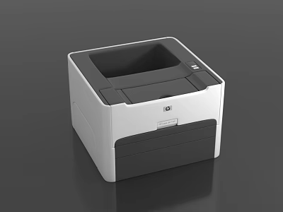HP Compact Laser Printer Office Appliance With Black And White Desktop Design 3d model