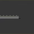 Long Industrial Structure 3D Model With White Roof Units And Reflective Base