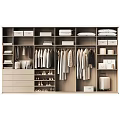 Modern Walk in Closet Design With Hanging Clothes Shelves And Shoe Storage