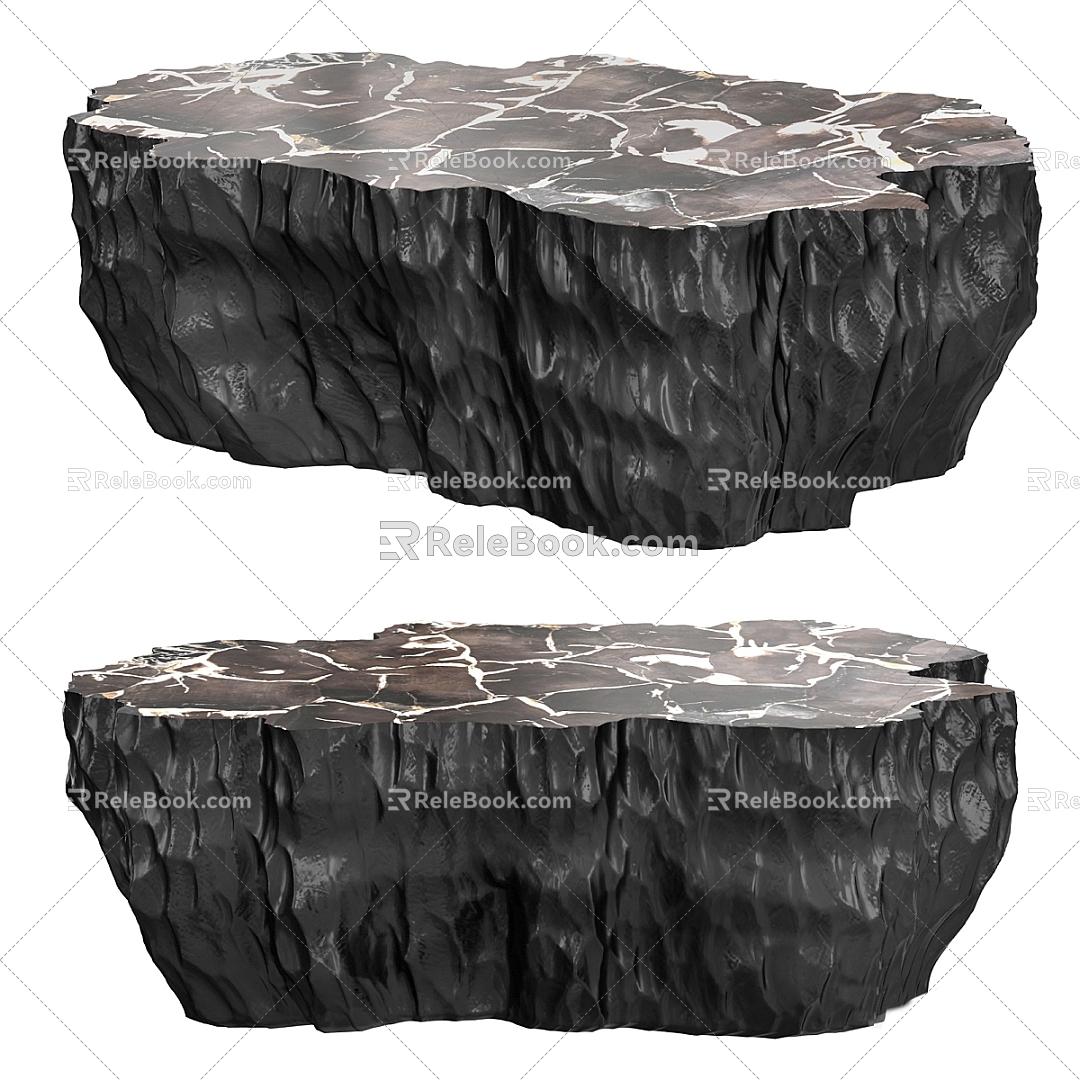 Modern Side Table Coffee Table Stone Coffee Table Rock Coffee Table Side Table Marble Coffee Table 3d model