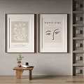 Stylish Wall Decor With Framed Floral Art And Abstract Eye Illustration 3d model