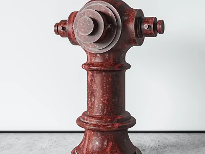 Red Vintage Fire Hydrant Design As Essential Fire Safety Equipment 3d model