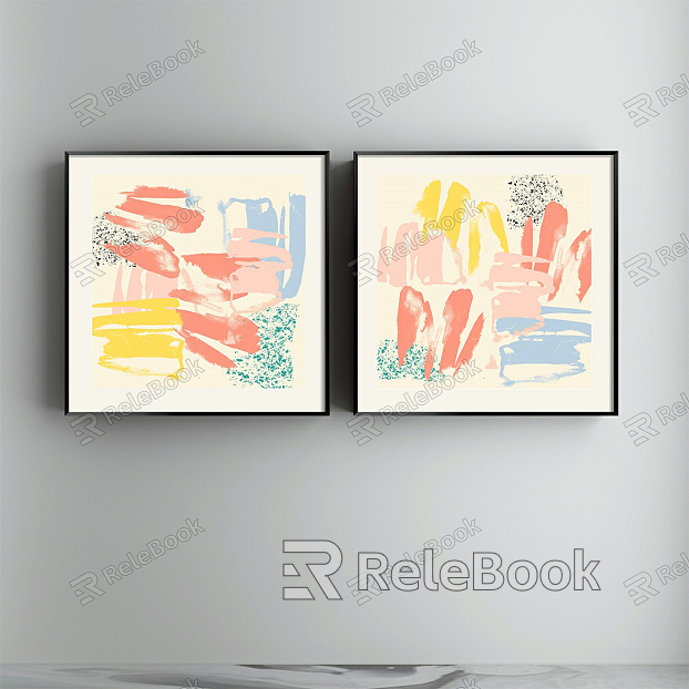 Modern abstract painting simple yellow restaurant abstract decorative painting model