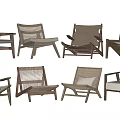 Various Styles Modern Leisure Chairs With Wooden Frame Rattan Details And Comfortable Cushions