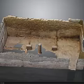 Ancient Building Ruins With Brick Walls And Stone Floor Remains Structure