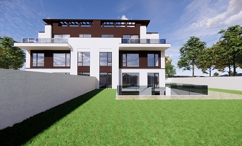 Modern single-family villa 3d model