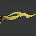 Golden Tiara With Intricate Leaf Shaped Curved Lines And Red Green Gemstones