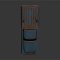 Blue Rusty Classic Pickup Truck With Wooden Bed Rails And Weathered Body