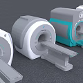 Advanced Medical CT Scanner Equipment With White Teal Design And Scanning Bed
