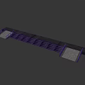 Modern Architectural Walkway Structure With Long Narrow Design Two End Platforms And Metal Railings