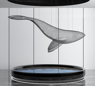 Modern Hanging Art Device Big Fish Decorations Hanging Ornaments 3d model