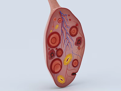 Pelvic Organs Anatomical Structure With Internal Tissues And Vascular System 3D Illustration 3d model