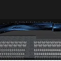 Modern Stage Design With Dynamic Blue Lighting And Audience Seats 3d model
