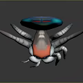 3D Spider Model With Colorful Thermal Head Red White Body And White Legs