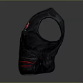 Game Movie Character's Black Tactical Vest With Red Cross Emblem Multiple Pockets And Red Trim 3d model