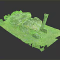 Natural Wood And Stone Composition With Mossy Rocks Greenery And Weathered Surfaces