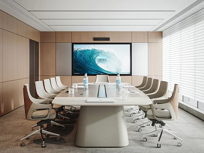 Conference Room Meeting Table and Chair Office Table and Chair Combination Meeting Table and Chair Multimedia Room Projector 3d model