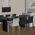 Modern Nakajima Table Dining Table and Chair Combination Sideboard Indoor Nakajima Table 3d model