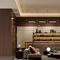 Modern Luxury Clubhouse Interior With Comfortable Sofas Coffee Tables And Pendant Lights