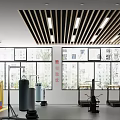 Fitness Gym Sports Center Interior Featuring Boxing Ring Exercise Equipment And Glass Walls