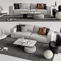 Modern sofa coffee table combination 3d model