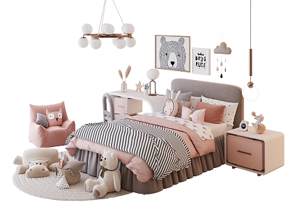 Modern Children's Bed 3d model