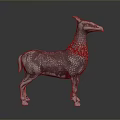 Mythical Animal With Horse Body Bird Head And Scaled Skin Standing On Dark Background