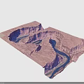 Red Rock Canyon Natural Landscape With Winding River And Aerial View Scenery
