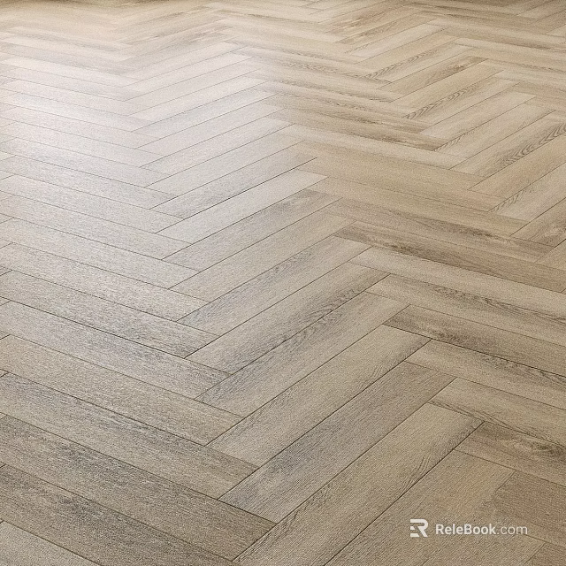 Herringbone Pattern Wooden Floor With Light Tone Natural Texture Smooth Finish 3d model