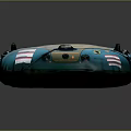 Blue Inflatable Boat With Durable Design Seats And Multiple Air Chambers For Recreational Water Activities