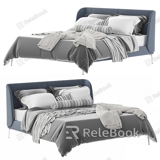 IKEA gray-blue double bed model