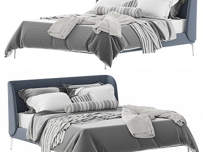 IKEA gray-blue double bed model