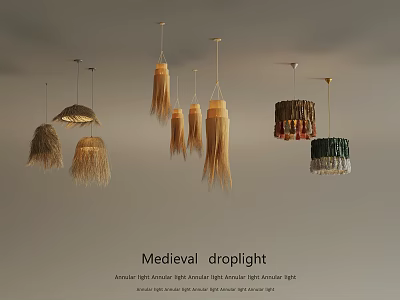 Antique Medieval Droplight with Ancient Europe American Style Vintage Ceiling Design 3d model