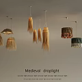 Antique Medieval Droplight with Ancient Europe American Style Vintage Ceiling Design