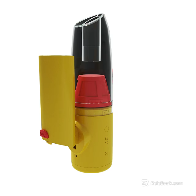 Practical Yellow Device With Red Top And Black Upper Component Structure 3d model 